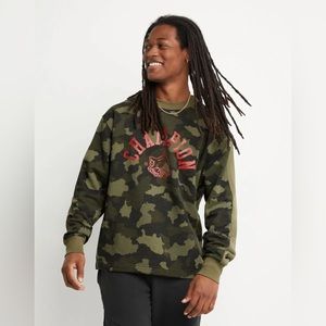 Champion Sweatshirt Urban Pursuit Fleece Long Sleeve Camouflage NEW